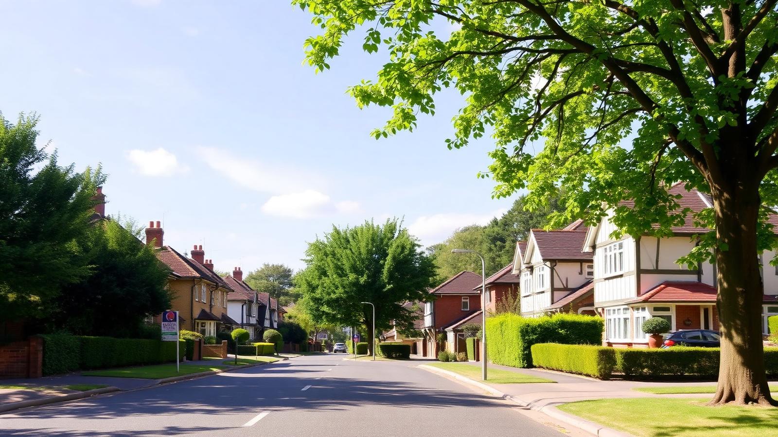 Leafy street of detached family homes